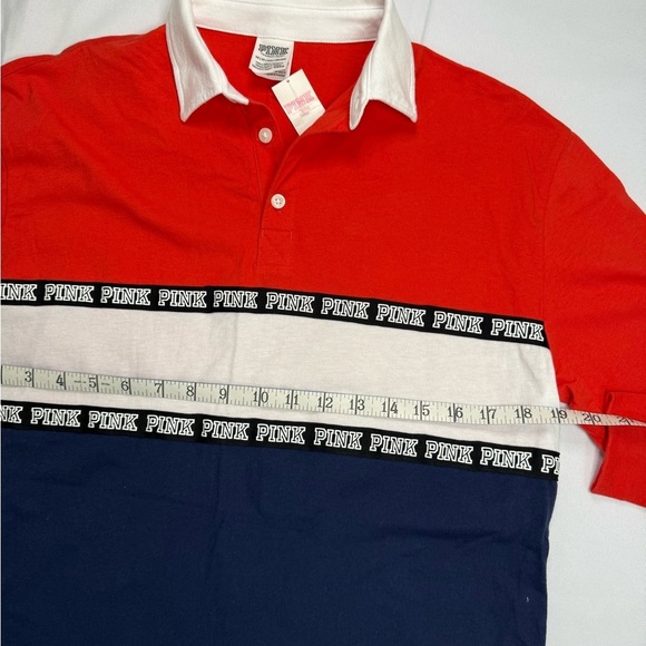 PINK Victoria's Secret Red and White Button Down Shirt - Picture 6 of 6